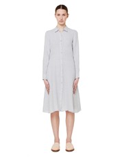 120% Lino Grey Striped Linen Dress 152651